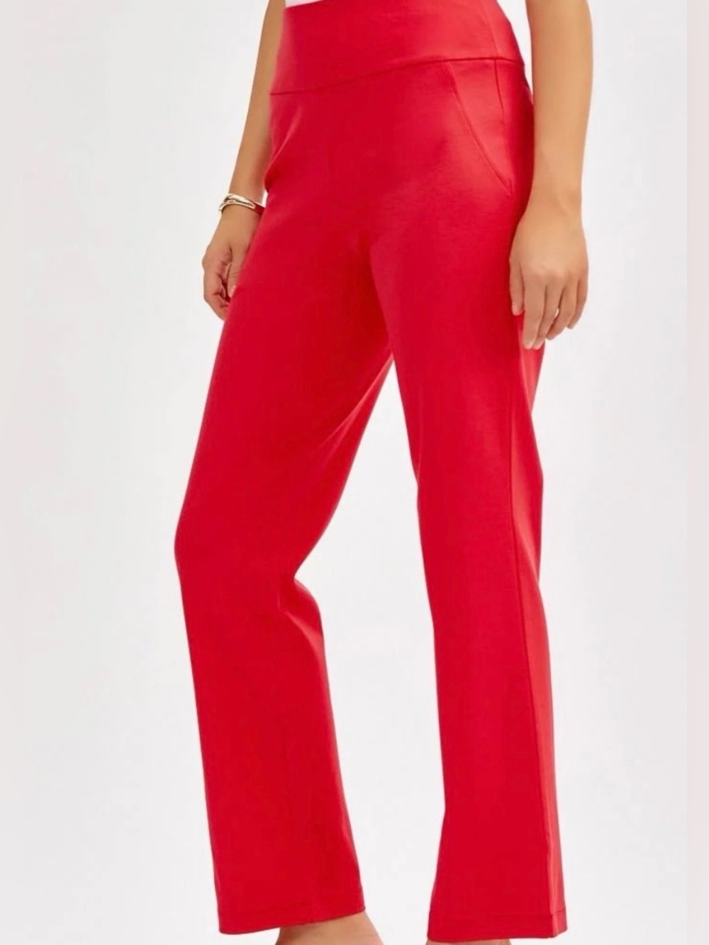 Dear Scarlett Size 2x Women's Red Pull-On Straight Slim Pants, NWT